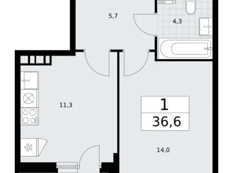 Appartement 1 chambre 37 m² Vnukovo, Russie