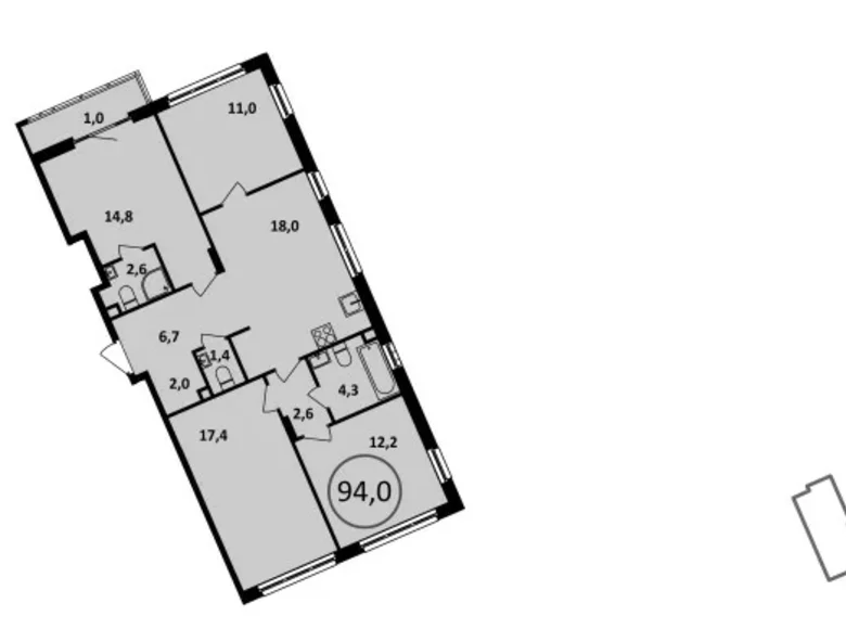 Appartement 4 chambres 94 m² poselenie Sosenskoe, Fédération de Russie