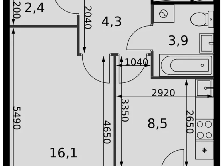 Wohnung 1 zimmer 37 m² Razvilka, Russland