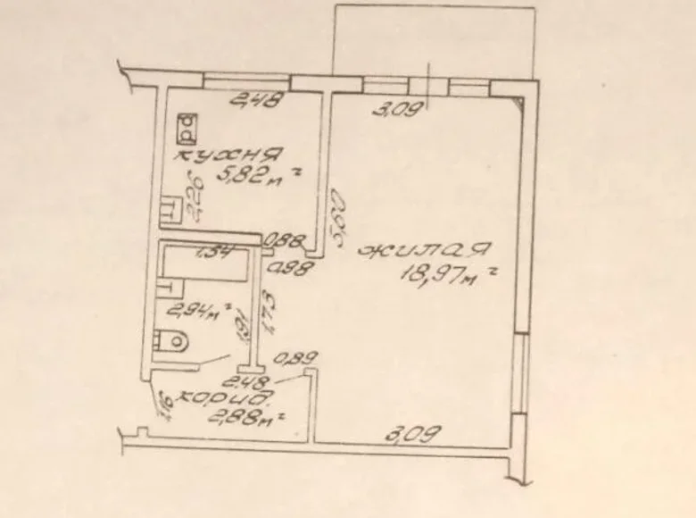 Apartamento 1 habitación 31 m² Gómel, Bielorrusia