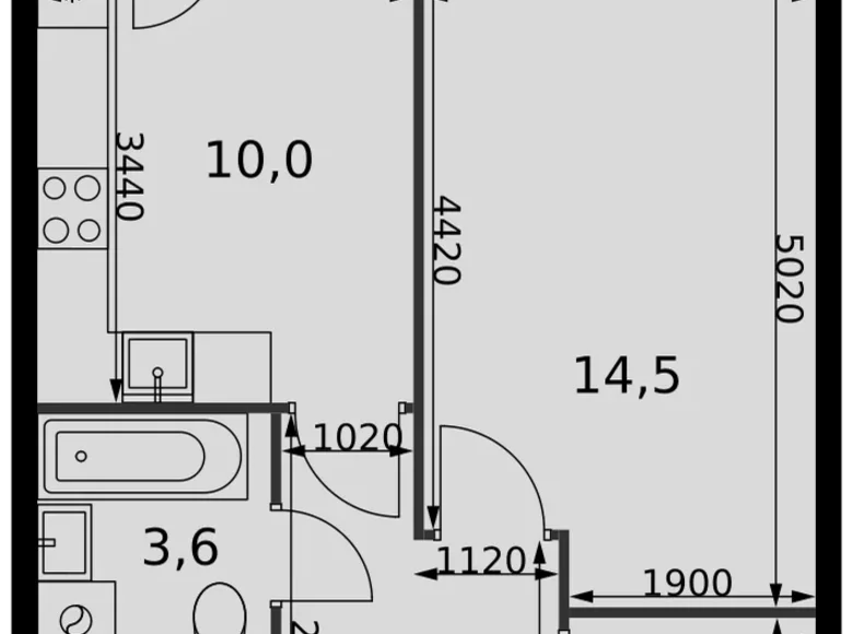 Wohnung 1 zimmer 35 m² Razvilka, Russland