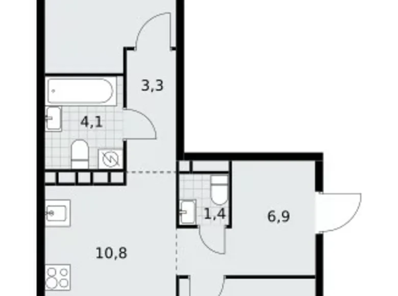 Квартира 3 комнаты 60 м² Postnikovo, Россия