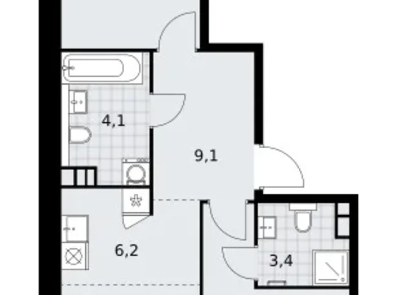 Apartamento 3 habitaciones 60 m² South-Western Administrative Okrug, Rusia