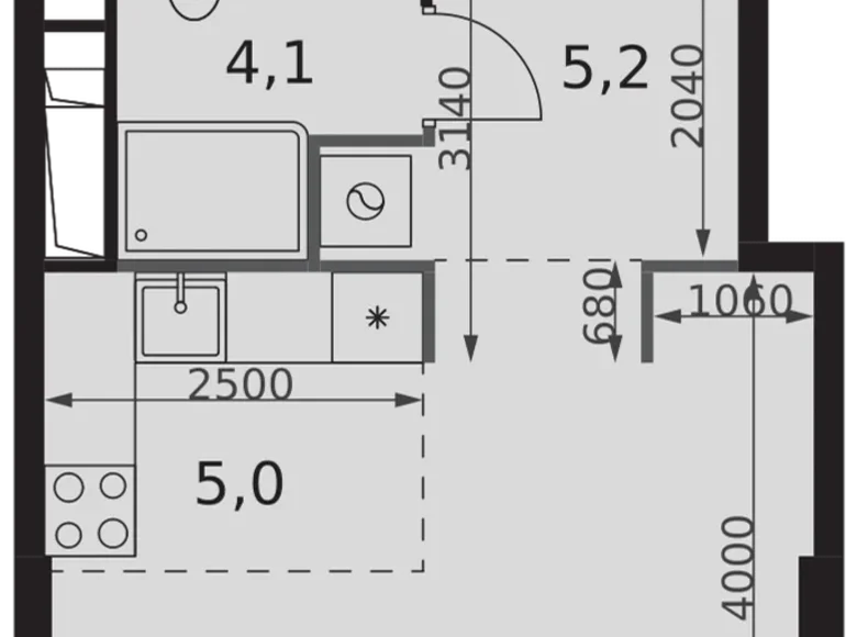 Studio 1 chambre 29 m² North-Western Administrative Okrug, Fédération de Russie