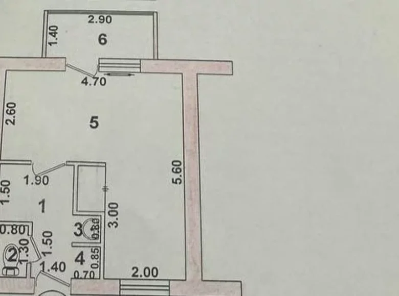 Kvartira 1 xona 32 m² Beshkurganda