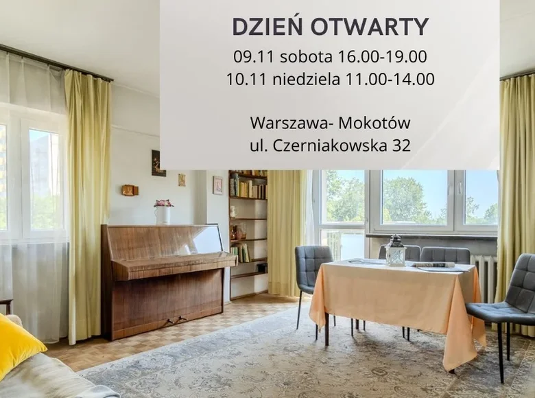 Mieszkanie 3 pokoi 57 m² Warszawa, Polska