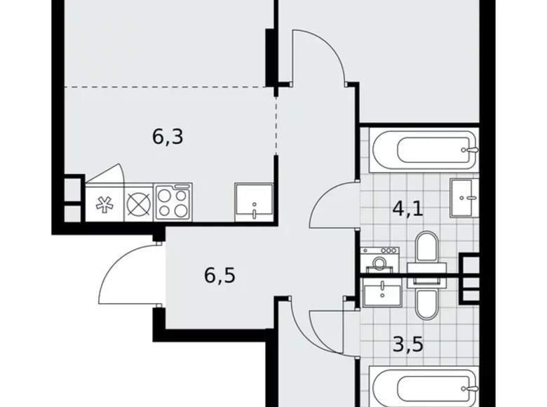 Wohnung 3 zimmer 64 m² poselenie Desenovskoe, Russland