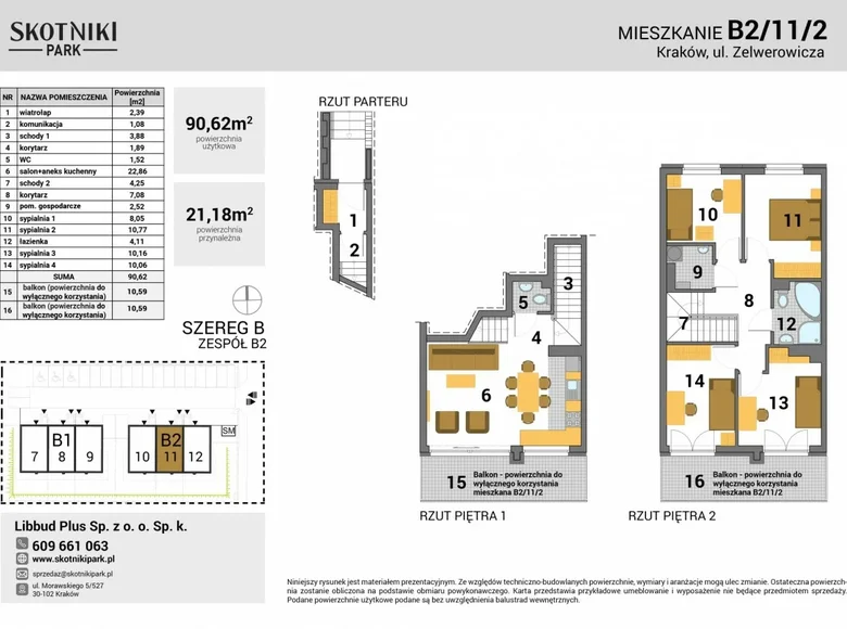 Appartement 5 chambres 91 m² Cracovie, Pologne