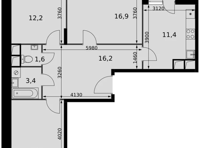 Wohnung 3 zimmer 76 m² Razvilka, Russland