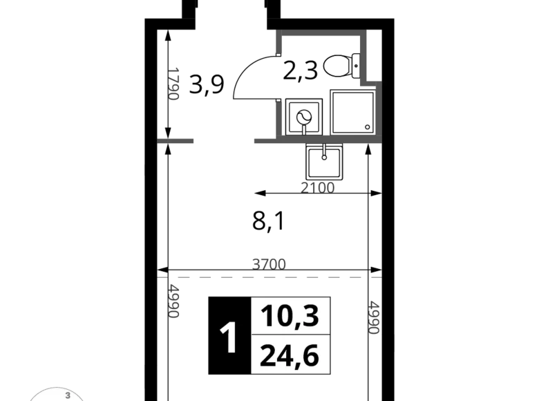 Estudio 1 habitación 25 m² Sapronovo, Rusia