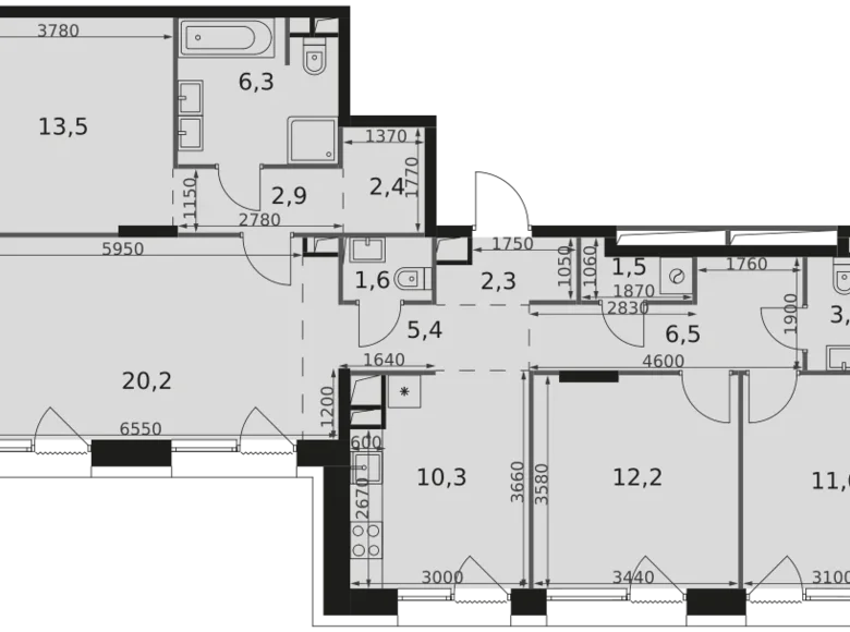 Appartement 4 chambres 100 m² Rostokino District, Fédération de Russie