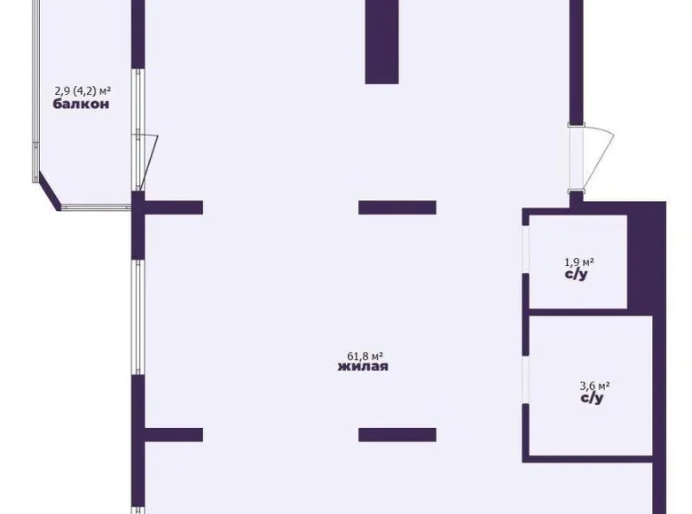Wohnung 2 zimmer 70 m² Soligorsk, Belarus