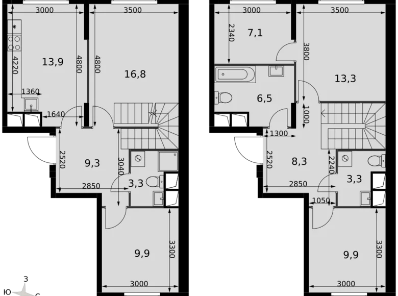 4 room apartment 101 m² Razvilka, Russia