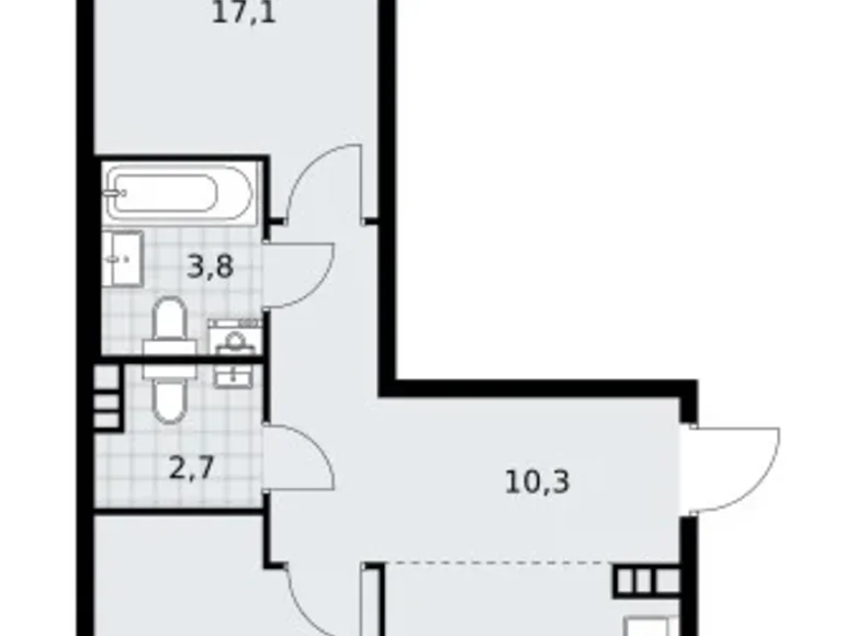 Apartamento 2 habitaciones 59 m² poselenie Sosenskoe, Rusia