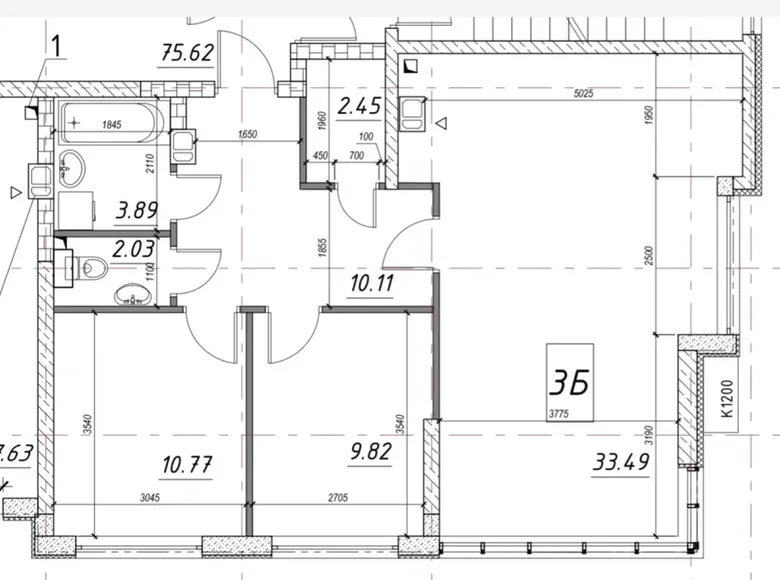 Квартира 3 комнаты 76 м² Одесса, Украина