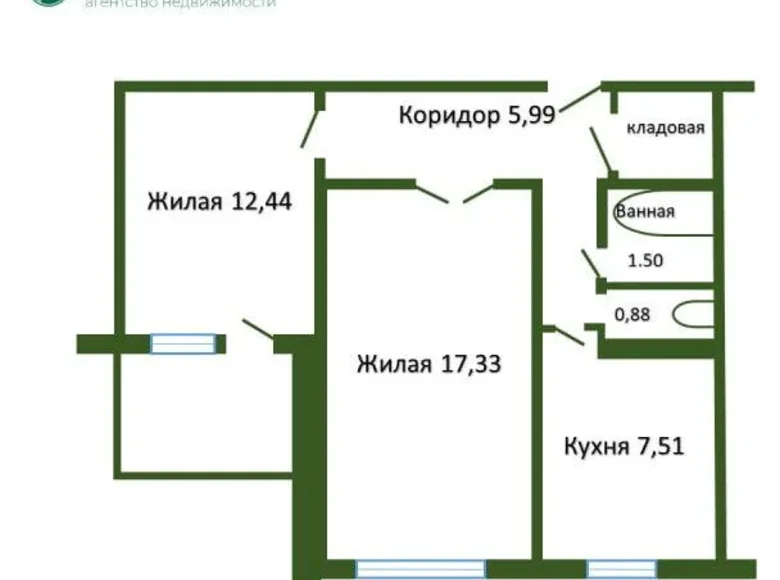 Apartamento 2 habitaciones 50 m² Baránavichi, Bielorrusia