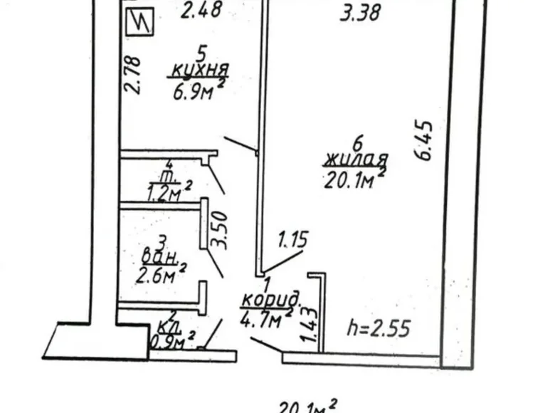 Apartamento 1 habitación 36 m² Vítebsk, Bielorrusia