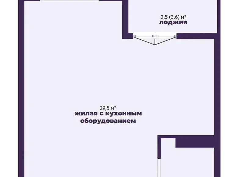 1 room apartment 41 m² Minsk, Belarus