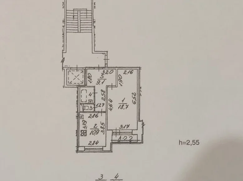 1 room apartment 42 m² okrug Polyustrovo, Russia