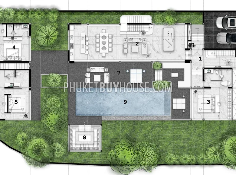 5-Schlafzimmer-Villa 1 015 m² Si Sunthon, Thailand