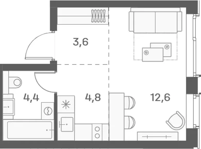 Kawalerka 1 pokój 25 m² Moskwa, Rosja