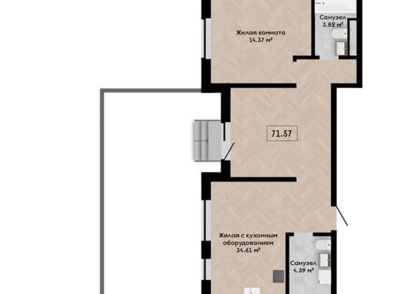 Appartement 3 chambres 71 m² Kalodziscanski sielski Saviet, Bélarus