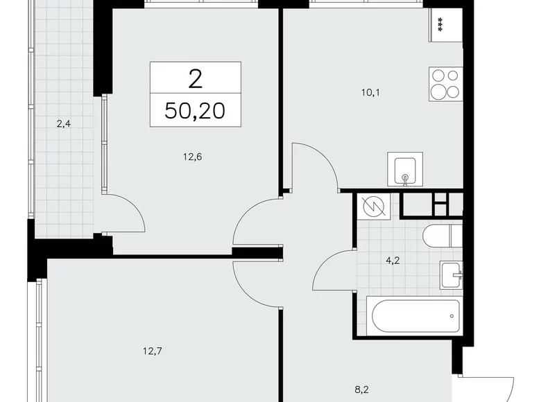 Apartamento 2 habitaciones 50 m² poselenie Sosenskoe, Rusia