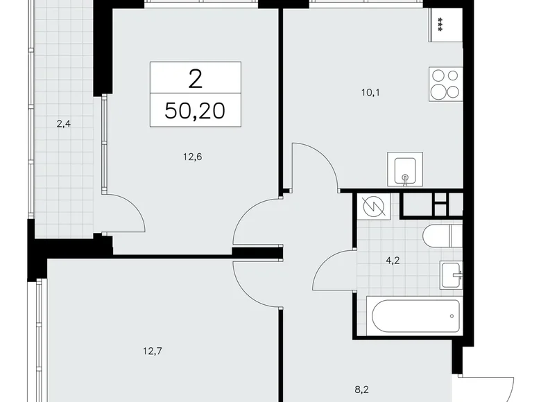 Квартира 2 комнаты 50 м² поселение Сосенское, Россия