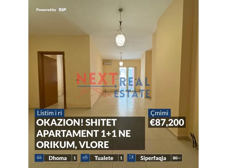 Mieszkanie 2 pokoi 75 m² Orikum, Albania