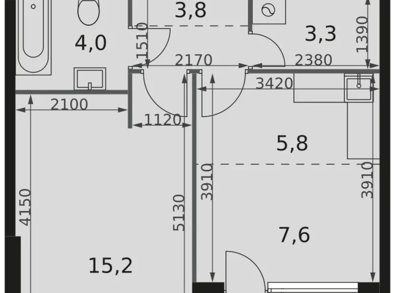 Appartement 1 chambre 42 m² Moscou, Fédération de Russie