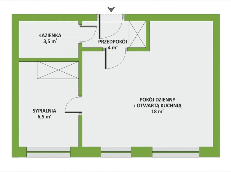 Квартира 2 комнаты 31 м² Варшава, Польша