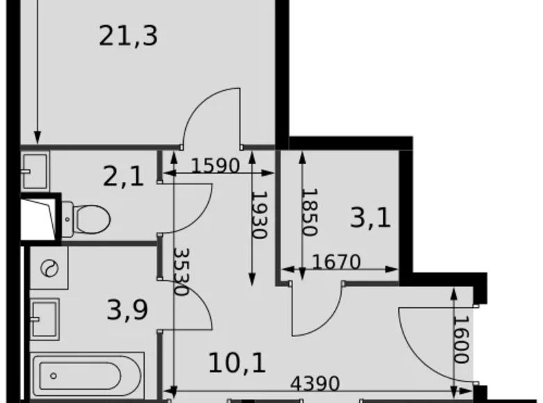 Apartamento 2 habitaciones 66 m² Razvilka, Rusia