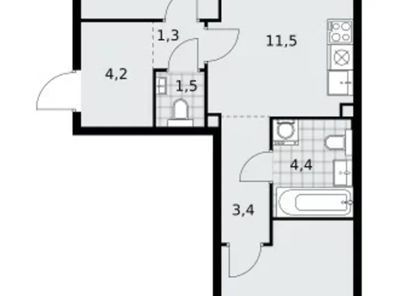 Apartamento 3 habitaciones 60 m² Moscú, Rusia