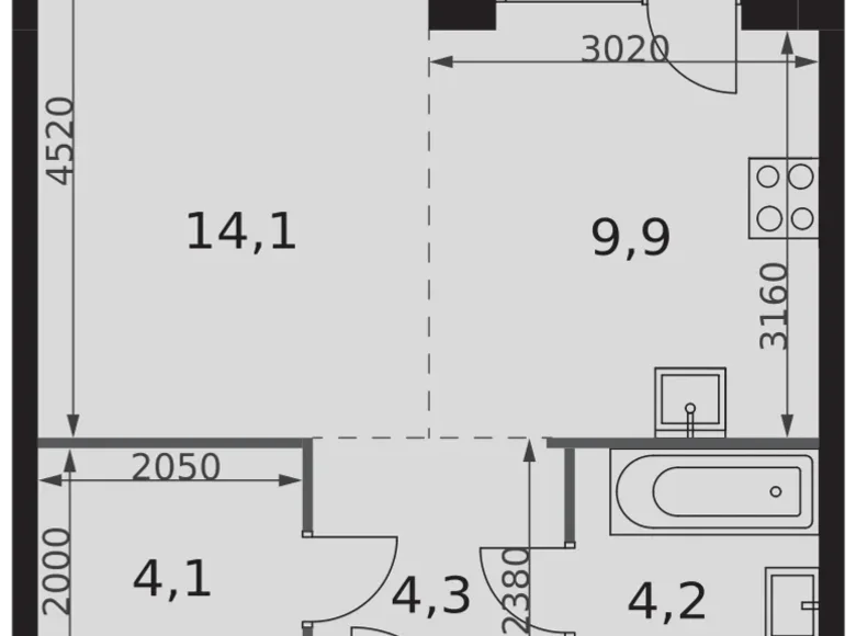 Studio 1 chambre 38 m² North-Western Administrative Okrug, Fédération de Russie