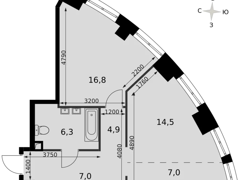 Wohnung 1 zimmer 56 m² Moskau, Russland