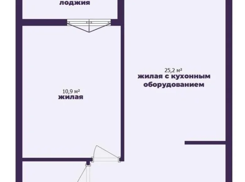 2 room apartment 42 m² Minsk, Belarus