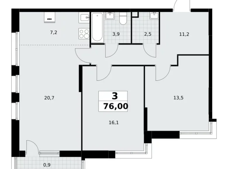 Wohnung 3 zimmer 76 m² Postnikovo, Russland