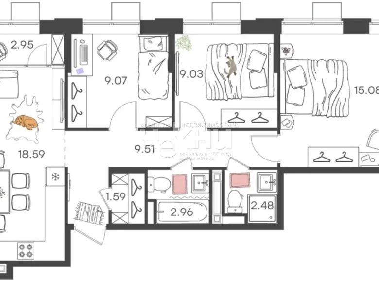 Apartment 68 m² Nizhny Novgorod, Russia
