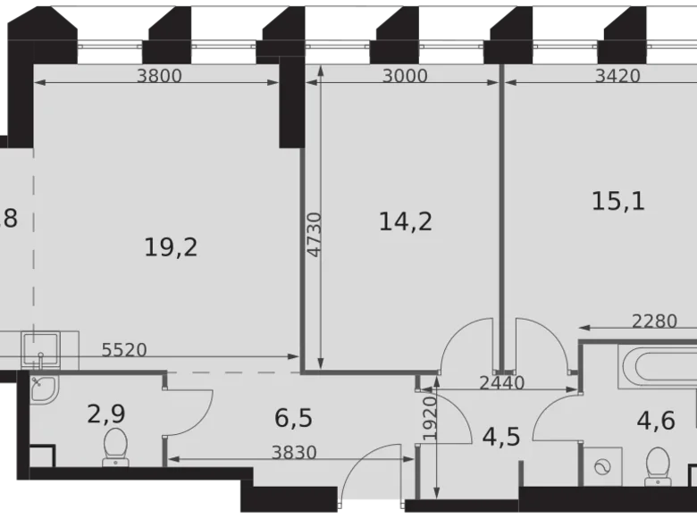 Apartamento 3 habitaciones 72 m² Konkovo District, Rusia