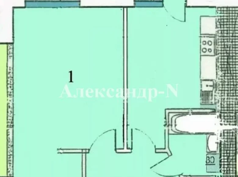 Квартира 1 комната 49 м² Одесса, Украина