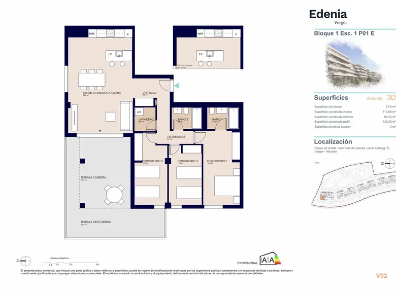 Mieszkanie 4 pokoi 140 m² Denia, Hiszpania