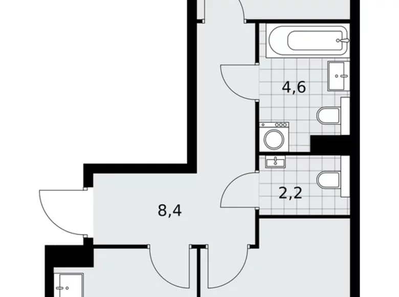 Apartamento 2 habitaciones 53 m² poselenie Sosenskoe, Rusia