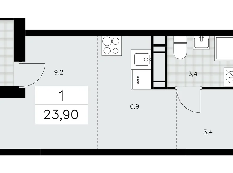 Wohnung 1 zimmer 24 m² Moskau, Russland