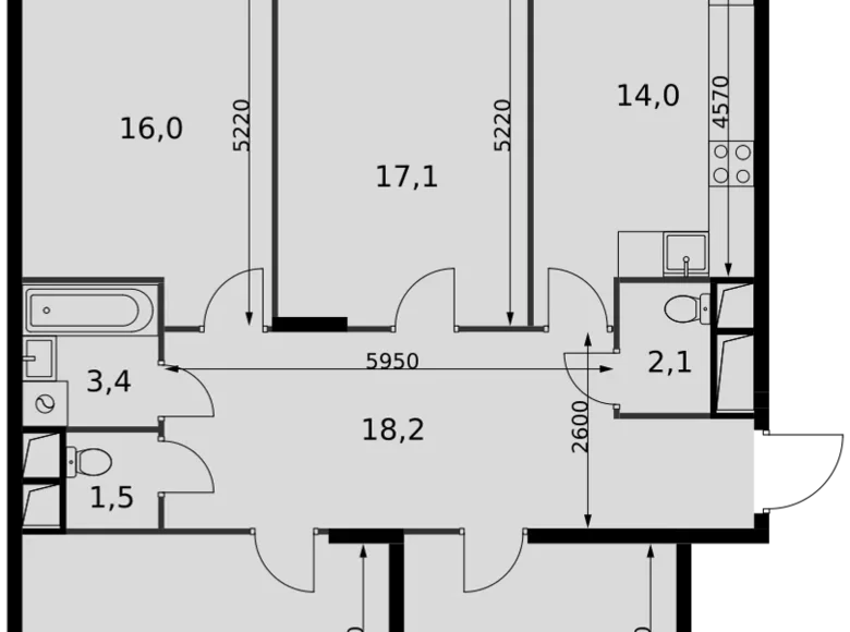 Wohnung 4 zimmer 100 m² Razvilka, Russland