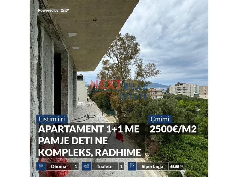Mieszkanie 2 pokoi 59 m² Radhime, Albania