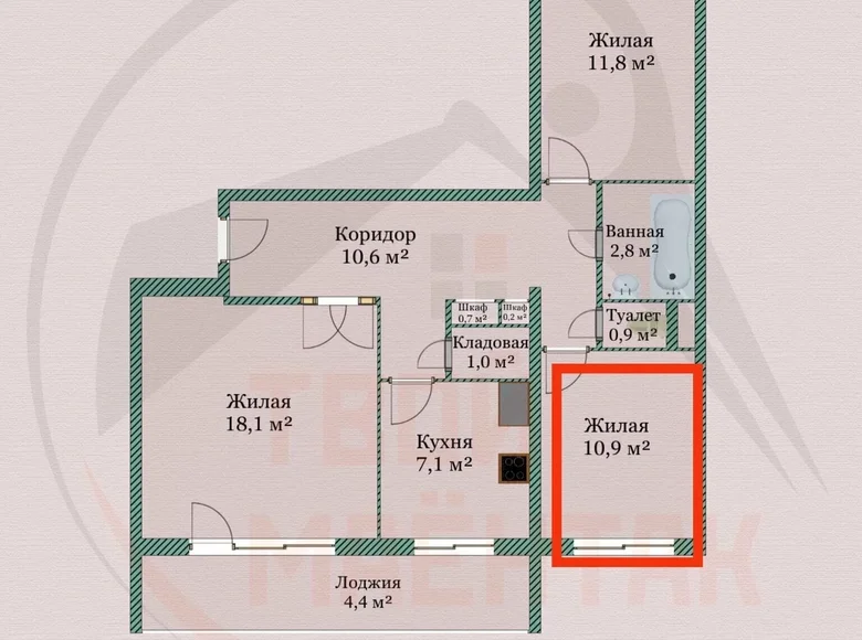 Apartment 64 m² Minsk, Belarus