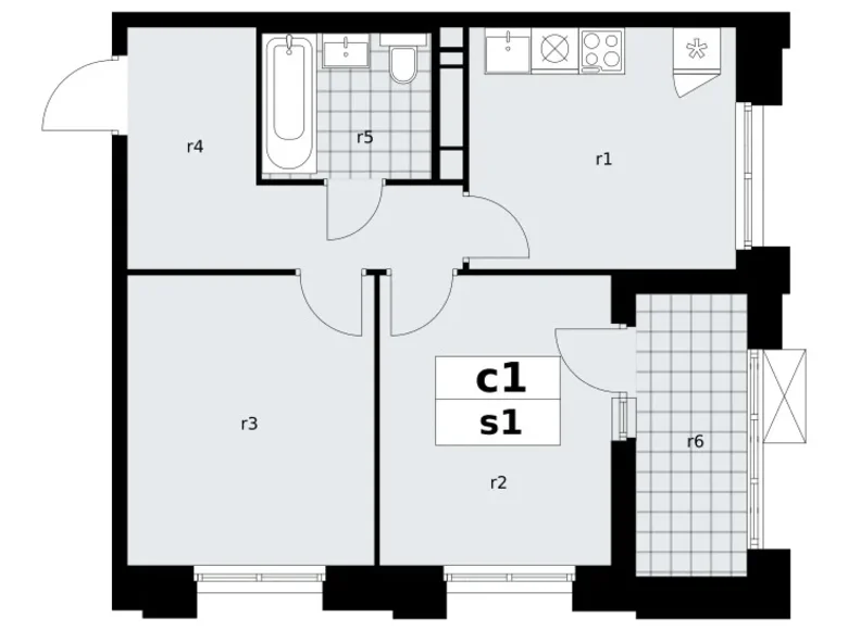 Wohnung 2 zimmer 48 m² poselenie Sosenskoe, Russland