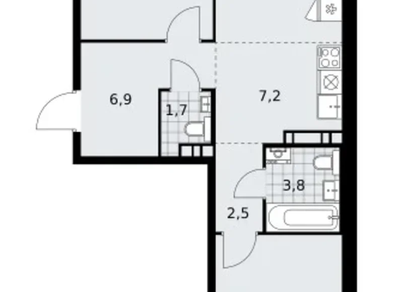 Квартира 3 комнаты 60 м² поселение Сосенское, Россия