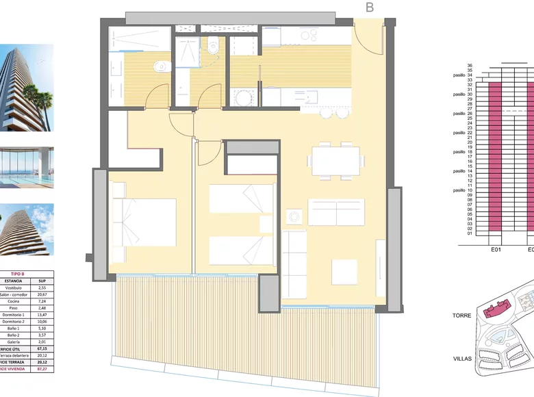 2 bedroom apartment 87 m² Benidorm, Spain
