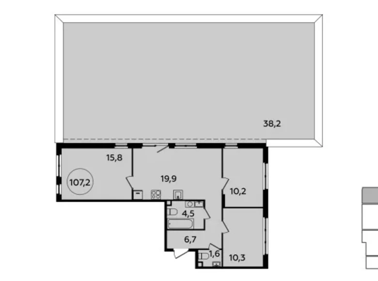 3 room apartment 107 m² poselenie Sosenskoe, Russia